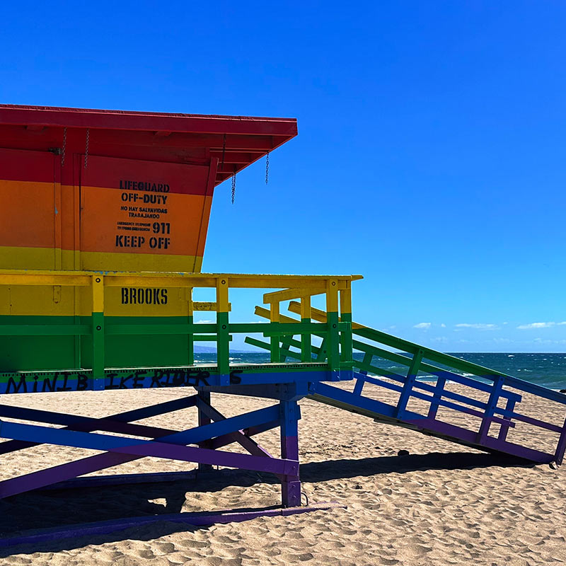 Venice Pride Rainbow Lifeguard Tower